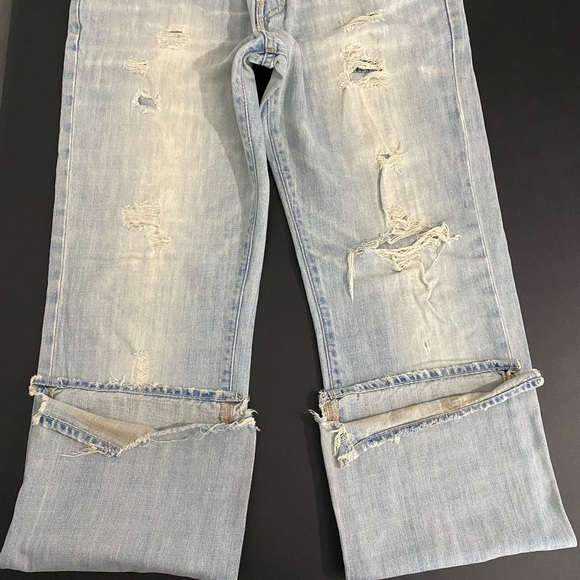 Vintage Abercrombie & Fitch Thrashed Jeans Indie Sleaze Skate Hip Hop Mud Wash - Picture 8 of 17